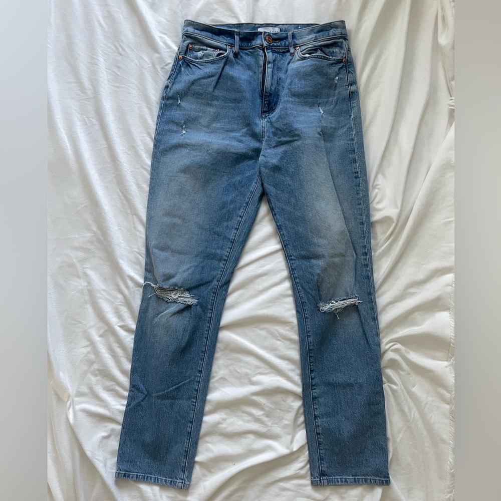 Loft high waist boyfriend medium destroyed wash size 4